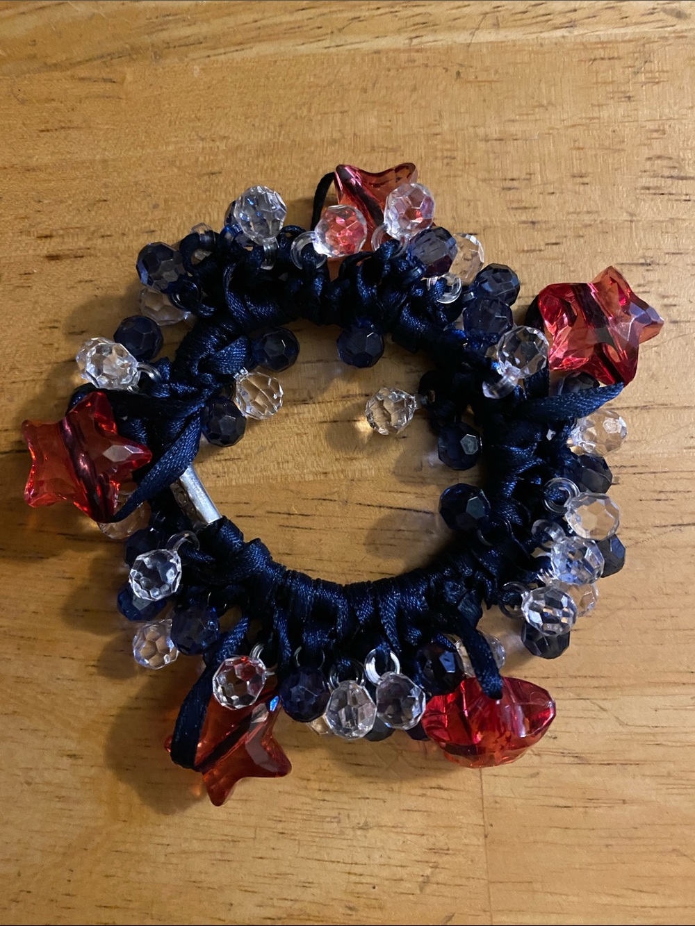 V! Blue Red Clear tone bracelet pre-owned condition